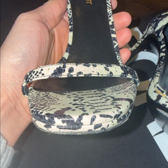 Saint Laurent Snakeskin Heels - Black and Cream - Picture 5 of 5